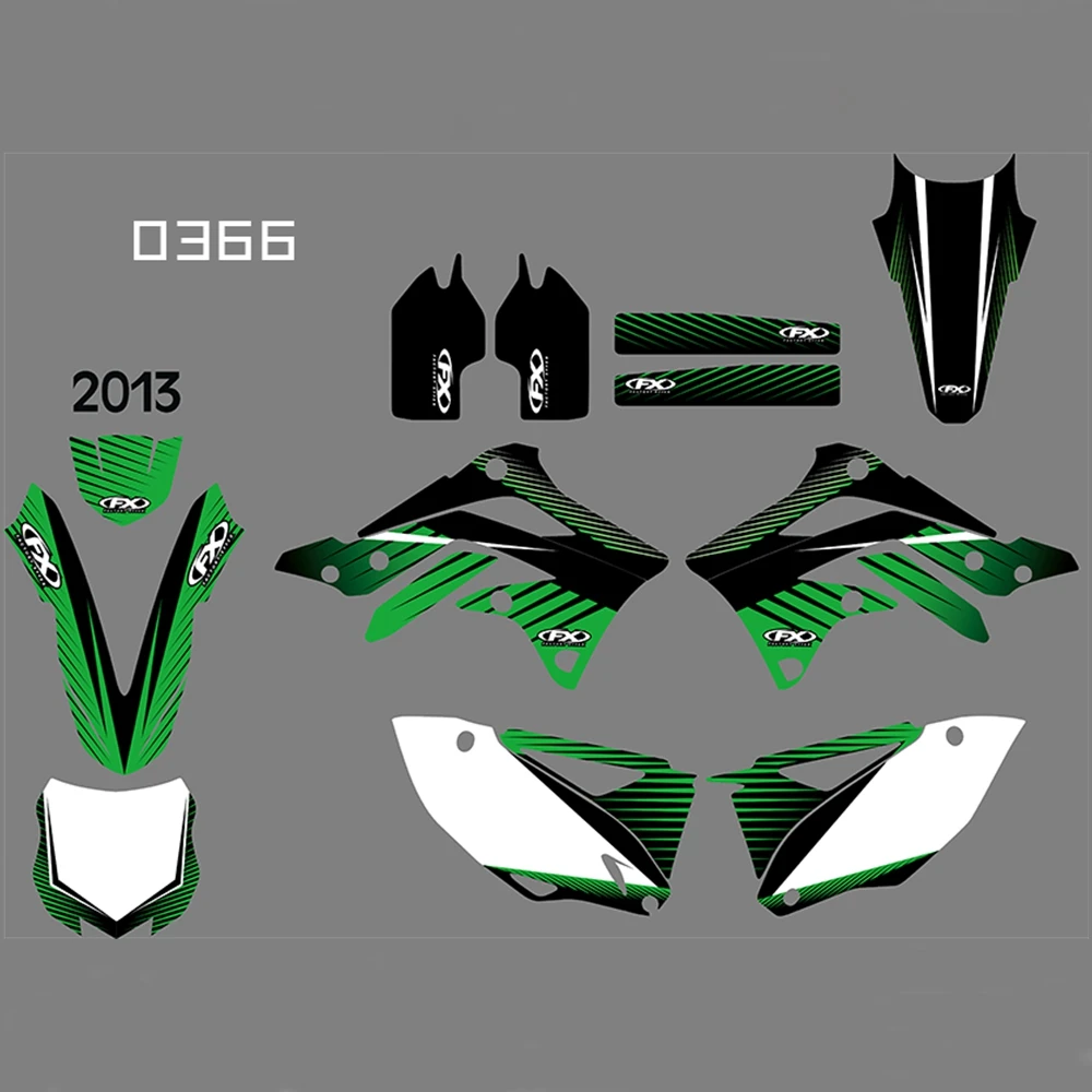 

For KAWASAKI KXF450 2013 Graphics Decals Stickers Custom Number Name 3M Full Motorcycle Backgrounds Stickers Accessories