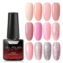 T-TIAO club pure colors rosa ouro brilhante gel unha polonês unhas embeber manicure uv led gel verniz superior base casaco diy arte do prego(China)