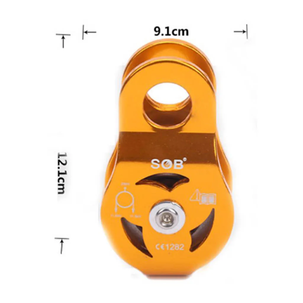 Lightweight 23KN Fixed Single Pulley Fits 8-13mm Rope for Mountaineering Arborist Climbing Outdoor Rappelling Rescue Accessories
