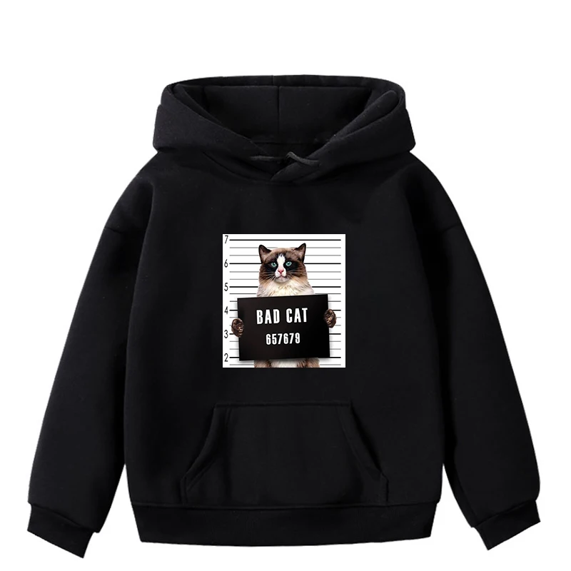 Hoodies 3 Bad Dog Bad Cat хлопковые толстовки с длинными рукавами унисекс спортивные толстовки пуловер пальто Повседневная Толстовка Топы для мальчиков и девочек забавная одежда - Цвет: Hoodies 3