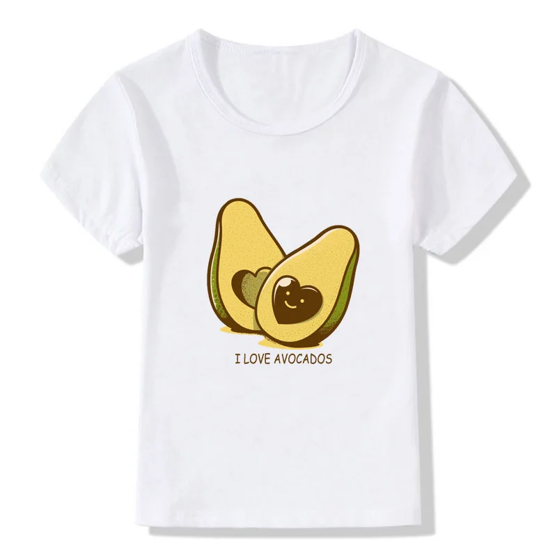 bai Футболка для мальчиков и девочек Летняя повседневная одежда для малышей с принтом авокадо, с круглым вырезом и короткими рукавами Топ для девочек, футболка для мальчиков и подростков - Цвет: bai
