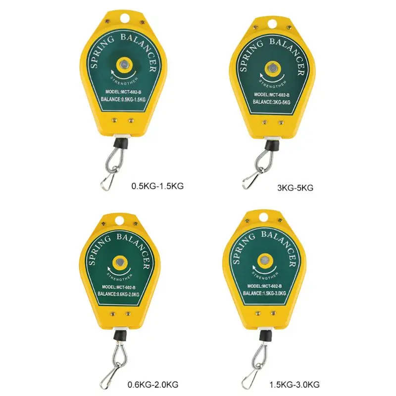 Durable Retractable Spring Balancer Steel Wire Rope Measuring Tool Hook