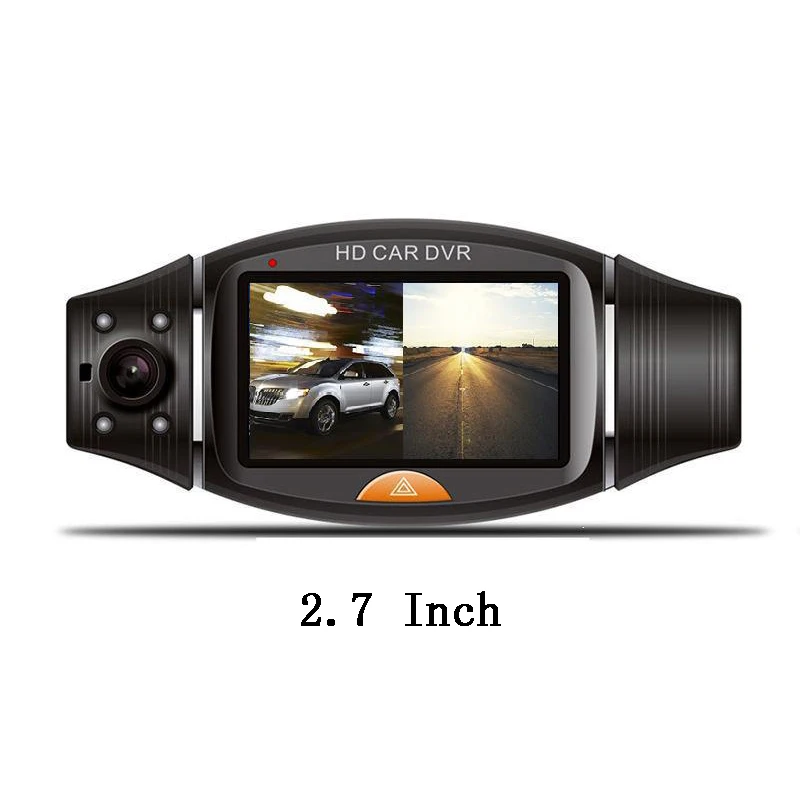 Автомобильная камера HD 1080P двойной объектив экран 140 широкоугольный Встроенный gps рекордер DVR камера видео рекордер Dash Cam