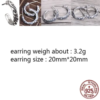 

E21 S925 sterling silver earrings personality retro punk hip-hop style eternal cross flower letter shape popular jewelry new hot