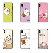 Molang Kawaii Wallpapers Print Mobile Phone Shell For Iphone 11 12 Pro Xs Max X 8 7 6s Plus 5 Se 11 12 Xr Se Half Wrapped Cases Aliexpress
