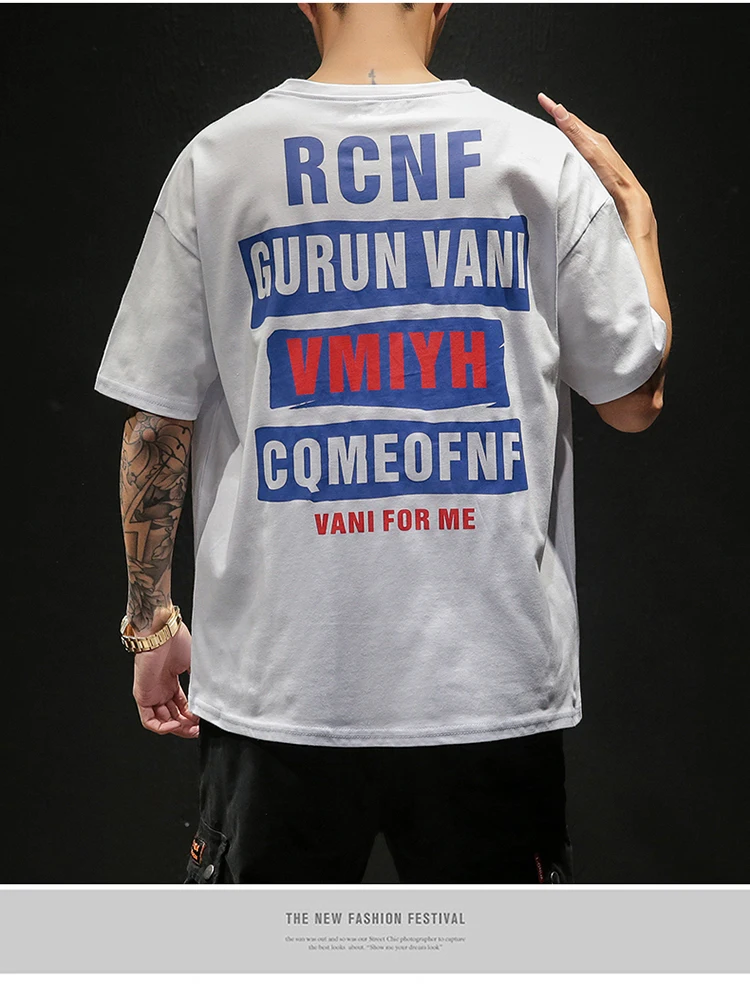 Nice Summer T-Shirts Men Letter Printed Short Sleeve TShirt Men Tee Shirt Men Vogue Fashion Round Neck T Shirt Men