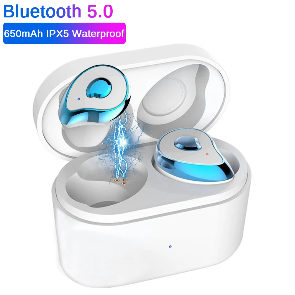 TWS Bluetooth 5.0 Earphone 6D Stereo Wireless Earphones IPX5 Waterproof Earphones 650mAh Headfree Earphones Bluetooth Earphone