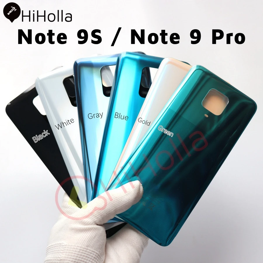 Задняя крышка для Xiaomi Redmi Note 9 Pro/9S Крышка батарейного отсека стеклянная панель Pro