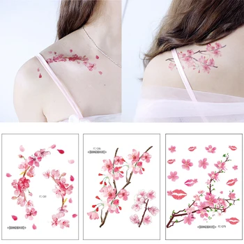 

Sexy Girl Temporary Tattoo Sticker Clavicle Shoulder Fake Tatoo Stickers Hand Arm Flower Waterproof Flash Tatto For Girls Women