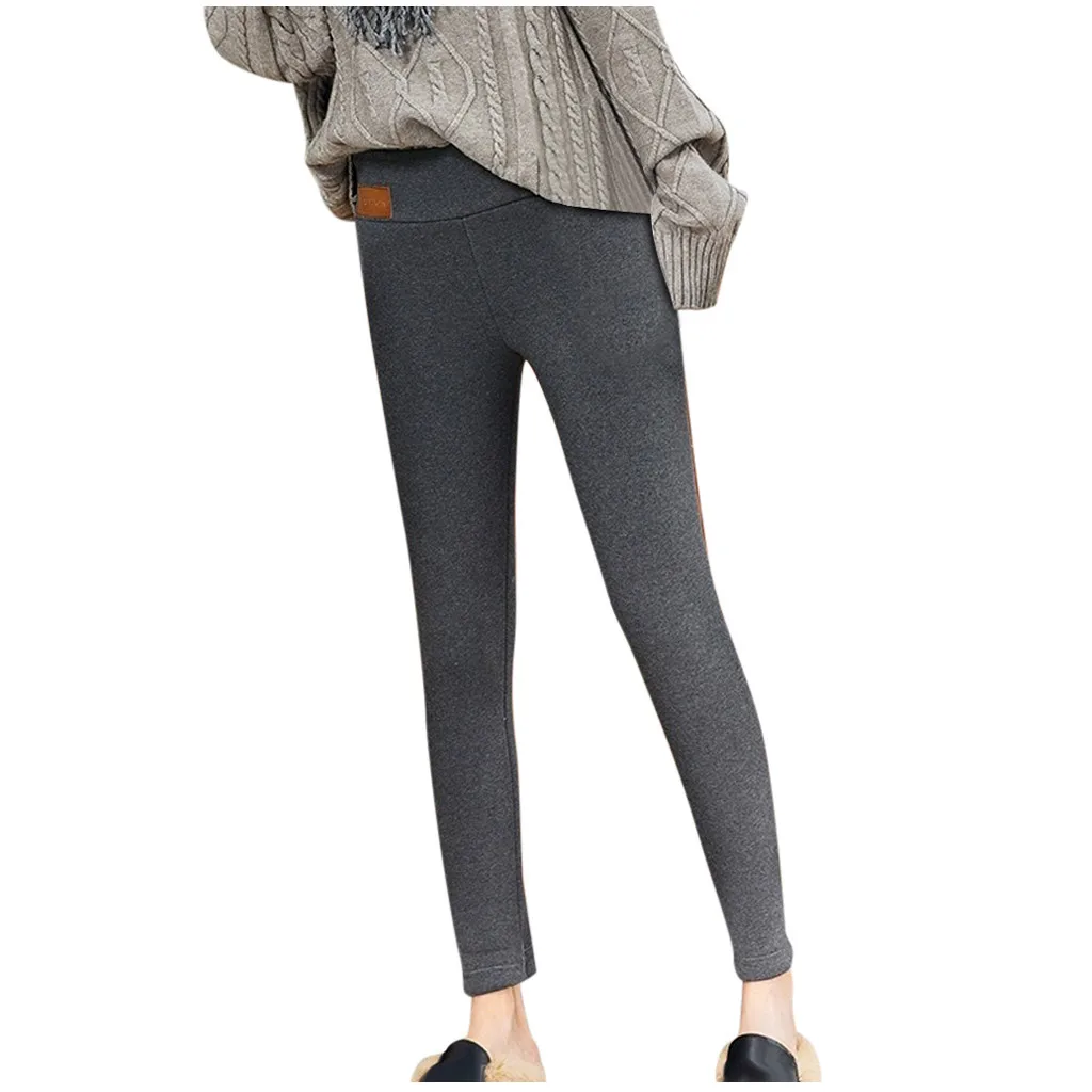 Gray 1 40# однотонные теплые зимние леггинсы, плотные леггинсы, бархатные шерстяные леггинсы, женские кашемировые брюки, брюки, легинсы, леггинсы - Цвет: Gray 1
