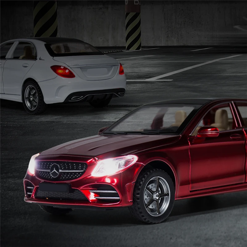 1/32 C260 L C-Class Alloy Car Model Diecasts Metal Vehicles Simulation Toy Car Model Sound and Light Collection Childrens Gifts 6