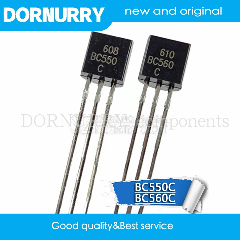 

50PCS BC550C + BC560C each 25pcs BC550 BC560 TO92 Transistor DIP-3 45V 0.1A TO-92 New Original HJXRHGAL