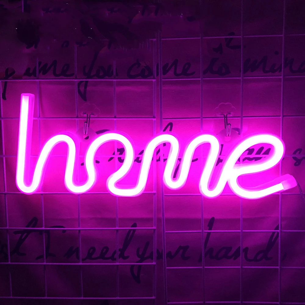 LED Neon Lamp Lightning-Heart Shaped Sign Neon Letters Light USB Battery dual-use Home Decorative Wall Light Party Room Lighting D