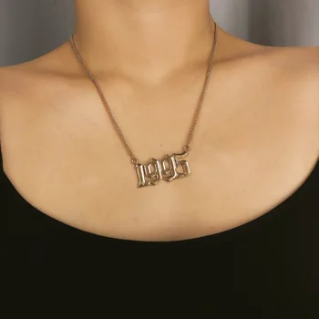 

cross-border new fashion contracted joker sautoir alloy original digital combination brief paragraph clavicle necklace