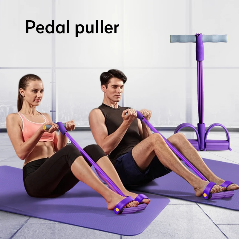 

Fitness Resistance Bands Exercise Equipment Elastic Sit Up Pull Rope Gym Workout Bands Sport Training 4 Tube Pedal Ankle Puller