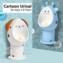 Bebê menino dos desenhos animados potty treinamento toalete fixado na parede gancho suporte vertical mictório infantil criança bonito xixi pote das crianças 1 8years
