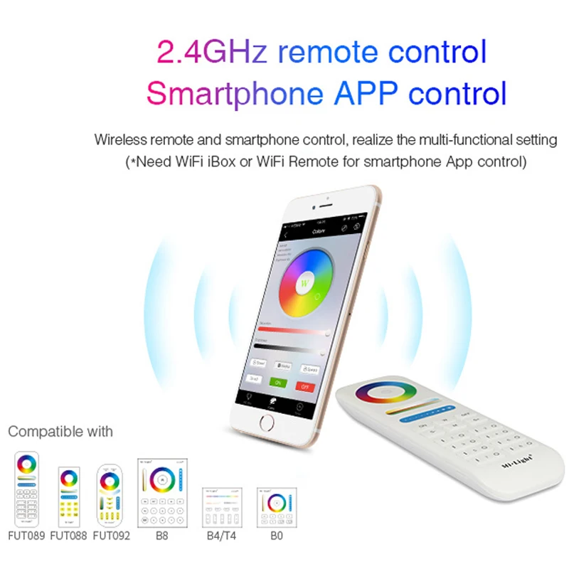 MiBOXER(milight) PL5 40 Вт RGB+ CCT панель свет драйвер вход ac220в; выход DC30-40V; 5 каналов; совместимое приложение/2,4 г RF дистанционное управление