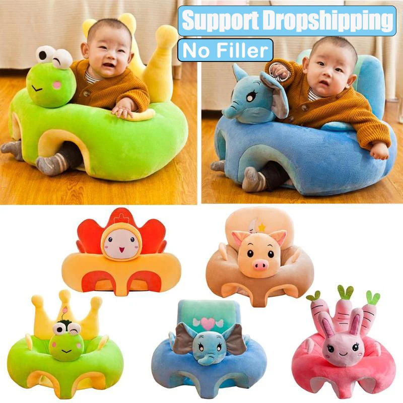 Funda de sofá con dibujos creativos para bebé, cubierta de sofá para bebé, asiento de aprendizaje, cubierta de silla de lactancia, cubierta de asiento de apoyo para bebé sin relleno