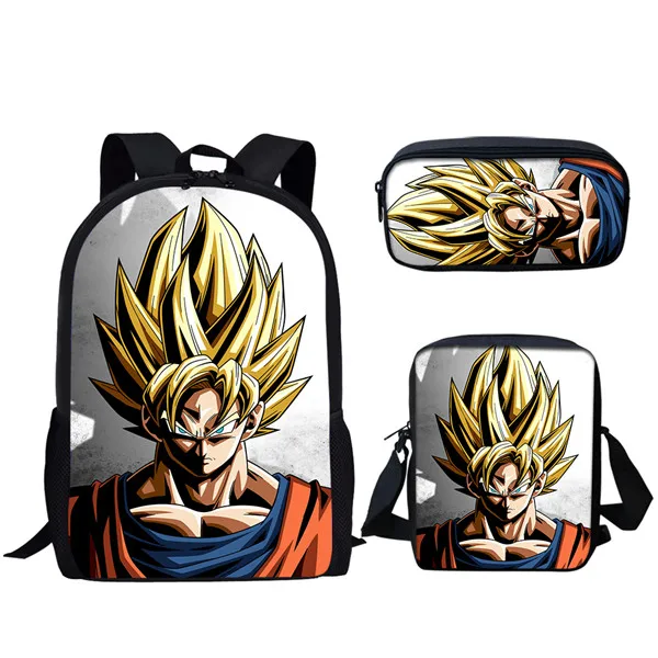 FORUDESIGNS школьные сумки для мальчиков Набор/шт. Dragon Ball Супер аниме Гоку печати детский школьный рюкзак большой школьный карандаш мужской рюкзак - Цвет: HME1288CEK
