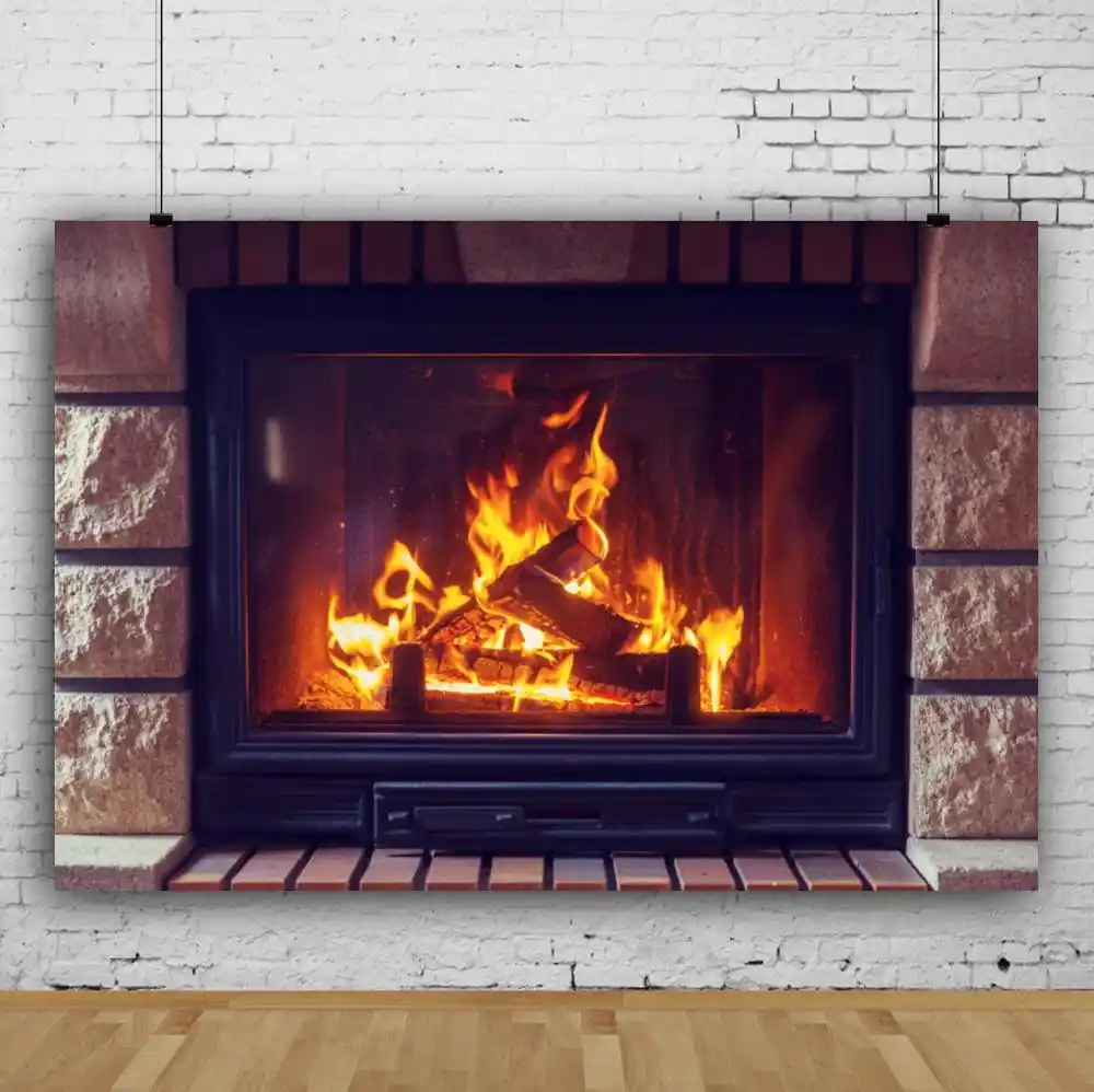 Yeeleレンガの壁暖炉火冬の肖像画赤ちゃんの写真撮影がカスタマイズされた写真の背景の写真 背景 Aliexpress