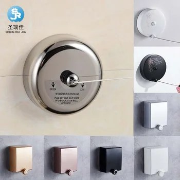 

Shengruijia 304 Stainless Steel Wall Hanging Clothesline Hole-Free Telescopic Glue Wire Rope Bathroom Hidden Nylon Rope