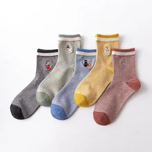 Японский Harajuku Skarpetki мультфильм вышивка кавайные носки женские теплые забавные носки хлопок новинка Calcetines Mujer Sokken 121201