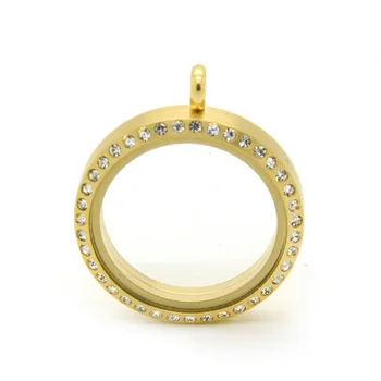 

10pcs/lot Gold Stainless Steel Floating Locket Magnetic Floating Charms Memroy Locket for DIY Necklace Pendant