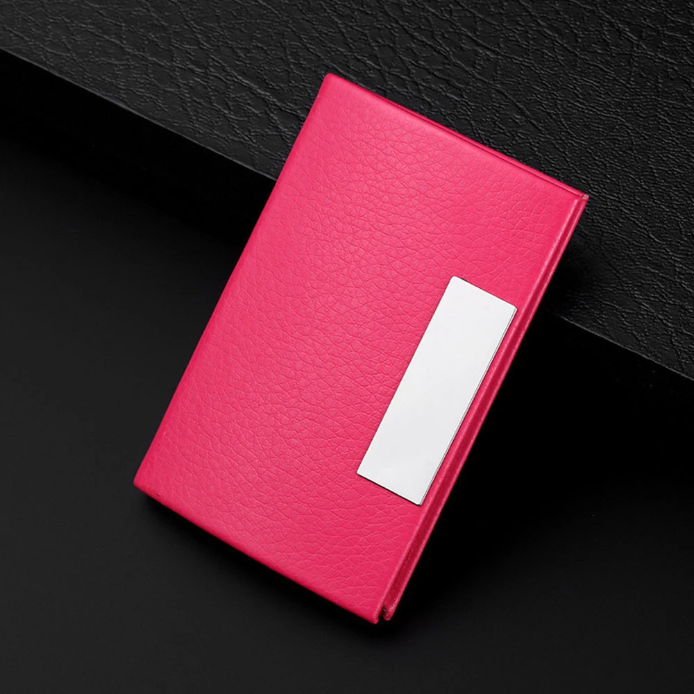 Personalized Leatherette Card Wallet Men Stainless Steel Holder Women Multi Card Holder Cover Pocket Purse Fashion Business 823