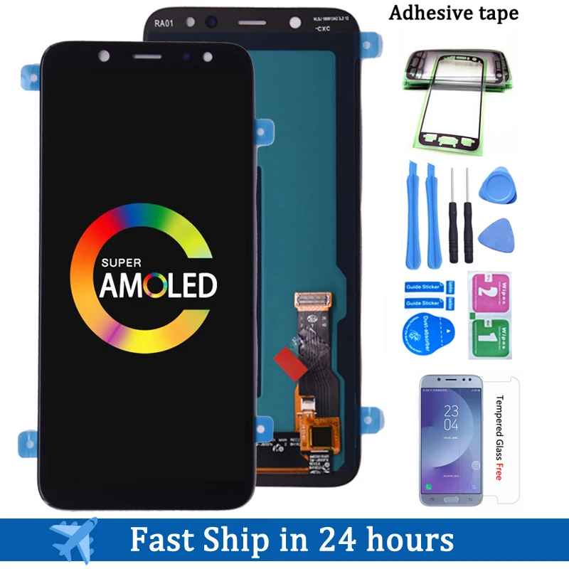 ЖК-дисплей Super AMOLED с сенсорным экраном и дигитайзером в сборе для SAMSUNG Galaxy A6 2018 A600