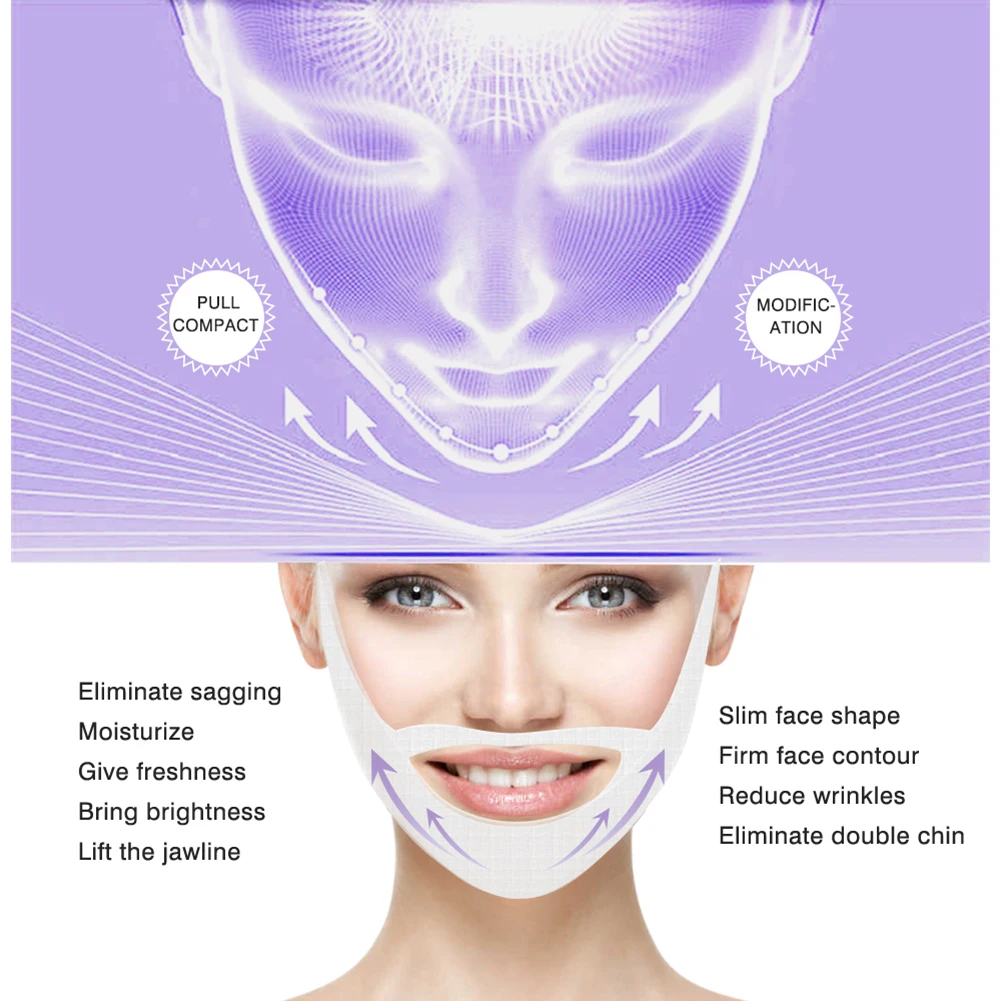 4 шт./кор. лифтинг лица, Смягчающая маска для ухода за кожей 3D контур Поднимите челюсти& щек тонкий двойного подбородка V-shape форме, благодаря чему создается ощущение невесомости с уход за лицом увлажняющий укрепляющая маска