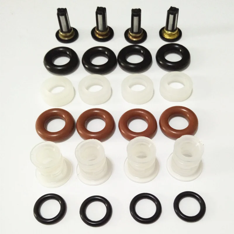 4set fuel injector repair kit for honda injection #16450 RCA-A01 16450PPAA01 15810-RAA-A01 replace filter orings washer caps
