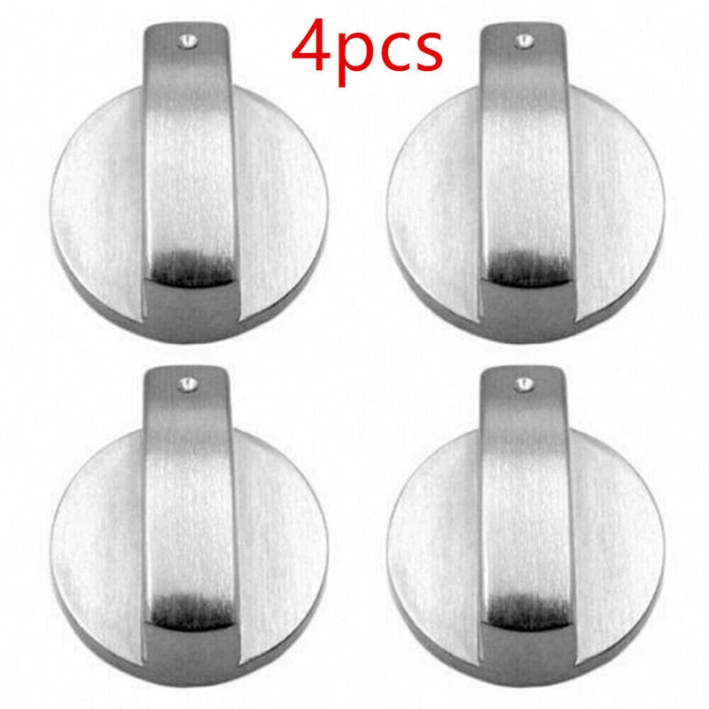 4 Pcs Universal Gas Stove Control Knobs Cooker Oven Adaptors Switch 6mm Silver Cooking Surface Locks | Обустройство дома
