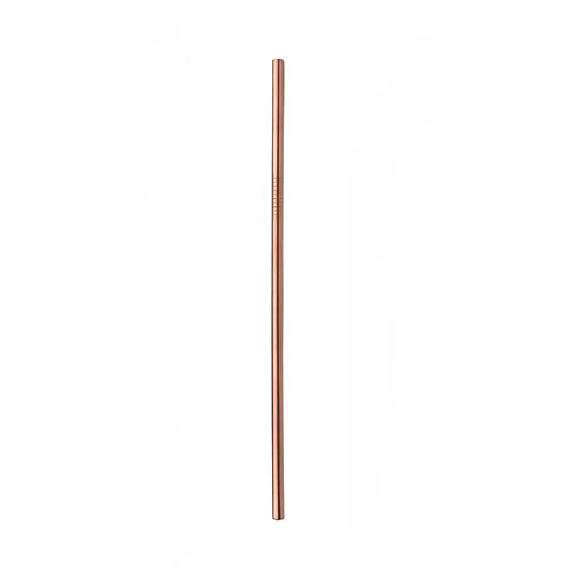 rose gold straight Reusablew питьевой соломы красочные соломы силиконовый рукав с прозрачной щеткой бар поставки из нержавеющей стали соломы высокого качества - Цвет: rose gold straight