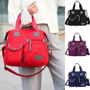 

Womens Ladies Multi-Pocket Waterproof Travel Messenger Cross Body Nylon Shoulder Bag Large Capacity Tote Outdoor Camping Bags