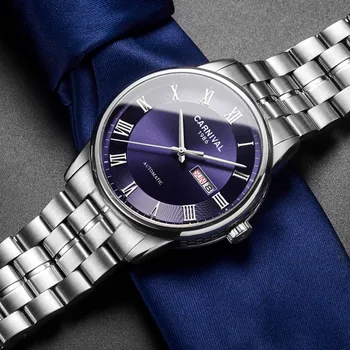 

2019 Carnival Automatic Watch Men Roma Number Mens Mechanical Watches Top Brand Luxury Wristwatch Waterproof Clock reloj hombre