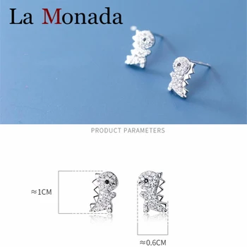

Adorable Kids Jewelry S925 Sterling Silver Cute Zircon Crystal Dinosaur Stud Earrings Prevent Allergy Cartoon Jewelry Accessory