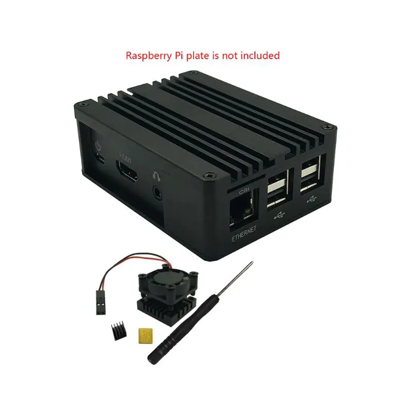 1 комплект алюминиевый чехол металлический корпус черный корпус для Raspberry Pi 3 Model B+/B Kit