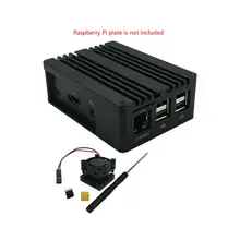 1Set Aluminum Case Metal Shell Black Enclosure for Raspberry Pi 3 Model B+/B Kit