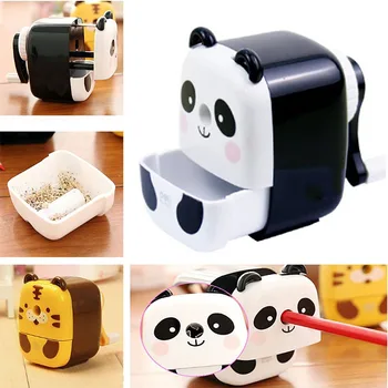 

Animal Cartoon Panda/Tiger Hand Crank Pencil Sharpener Desk Manual Pencil Sharpener Office School Supplies Stationary Kids Gifts