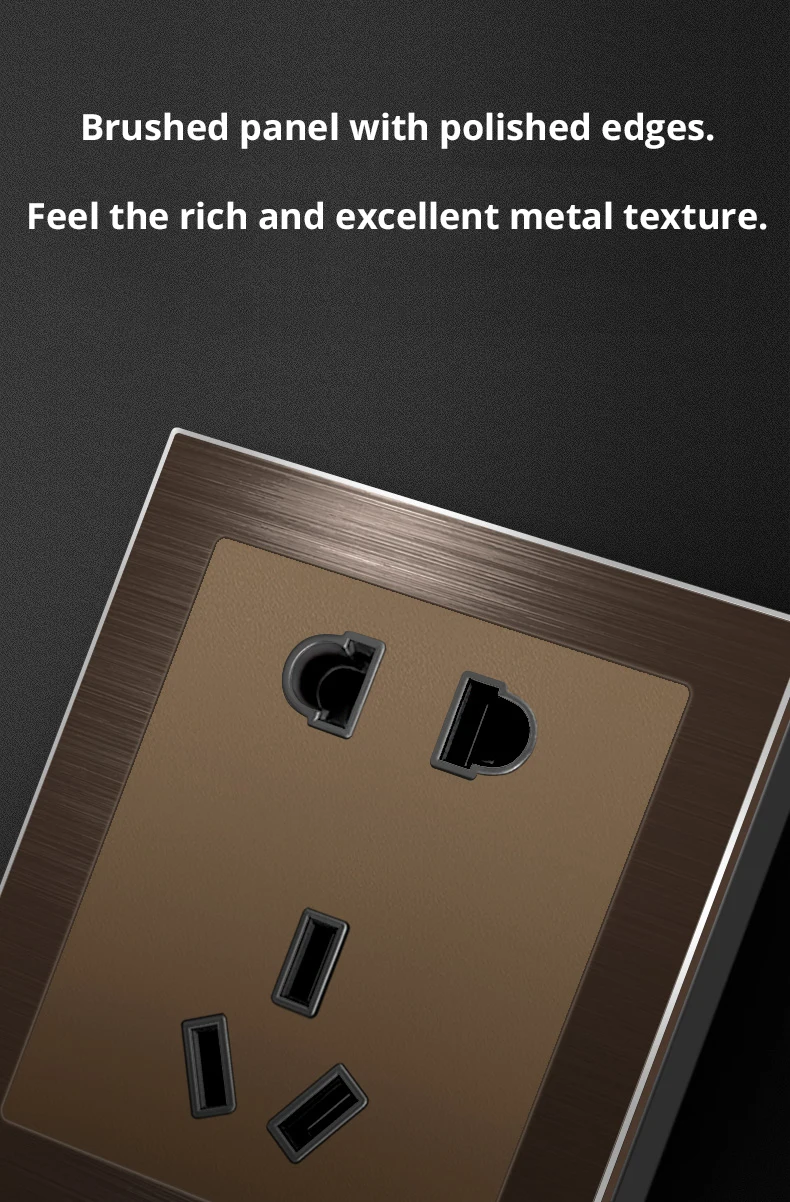 De Metal, UE Parede Francesa, 86*86mm, Marrom