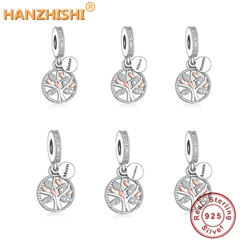 

925 Sterling Silver Family Tree Mum Niece Auntie Nanna Daughter Wife Pendant Beads Charms Fits Original Charms Bracelets Jewelry
