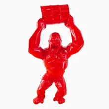 1" Большой Творческий King Kong украшения Искусство ремесло животных моделирование смолы статуя Горилла бюст фигурка модель игрушки коробка 40 см Коллекционная