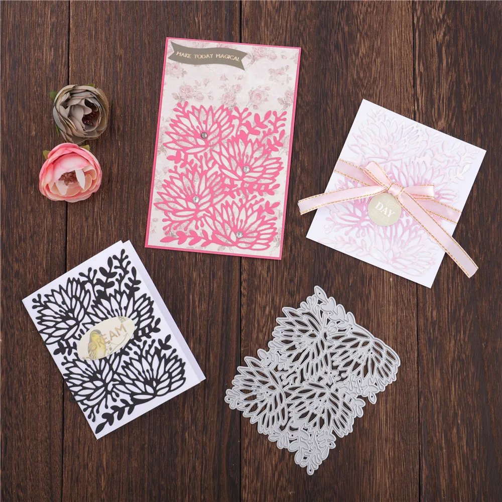 Naifumodo Lace Flower Frame Metal Cutting Dies Background Scrapbooking for Making Cards Decorative Embossing DIY Crafts Stencils | Дом и сад