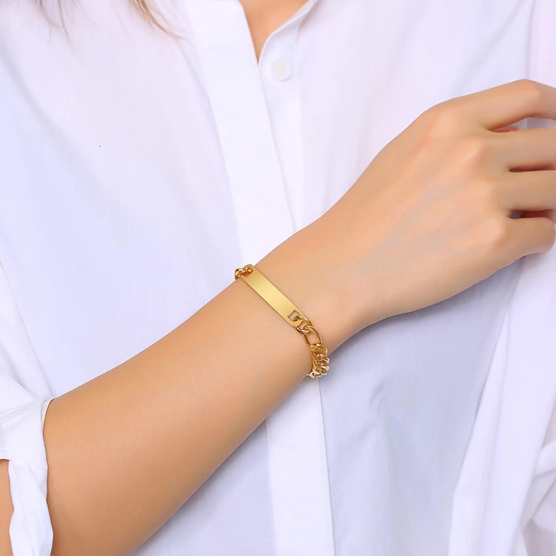 Vnox, персонализированные браслеты I Love you 3000 ID для пары, Черное золото, однотонные, нержавеющая сталь, унисекс, ювелирное изделие, индивидуальный подарок