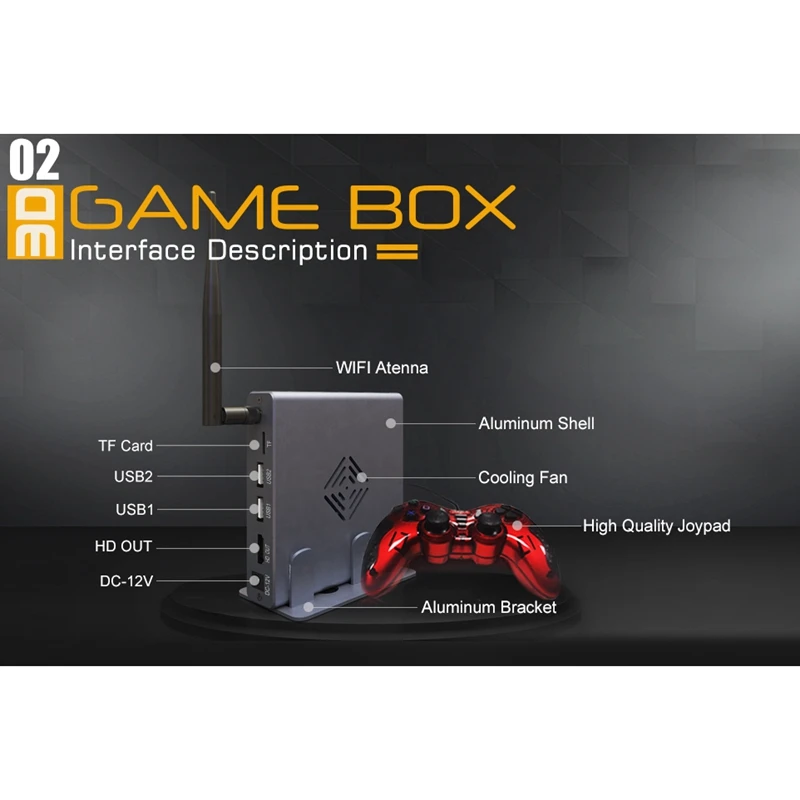 4K HDMI TV Gaming Edition Host 3D Video Game Console Machine Build-In 2000 Free Game with WIFI Supp