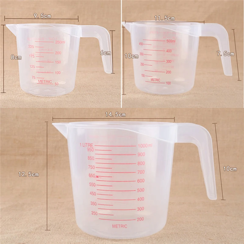 Tip Mouth Plastic Measuring Jug Cup Graduated Surface Cooking Kitchen Bakery Bakeware Liquid Measure Container Baking Tools