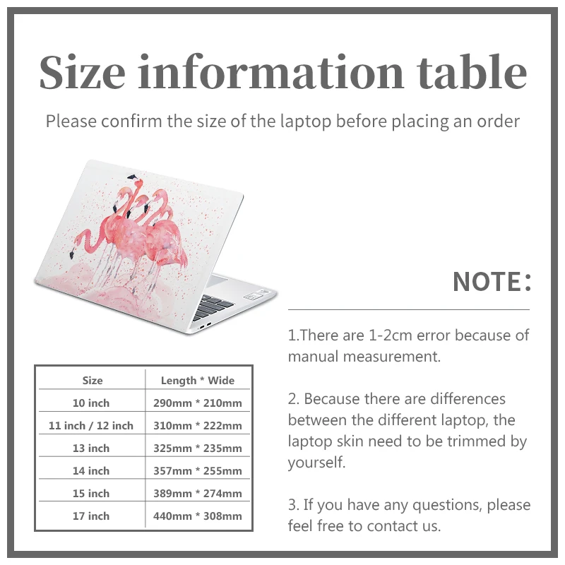 Flamingo Cover Laptop Sticker Vinyl Skin Notebook Simplicity Decal 11.6"13.3"14"15.6"17.3"Skin for Lenovo / ASUS / Dell HP