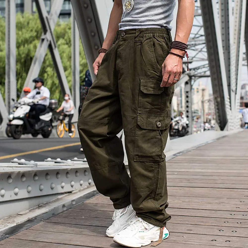 Buy Hence Solid Straight fit Stretchable Cargo Pants for Men |Baggy Pants|  Regular fit (30, Charcoal Grey) at Amazon.in