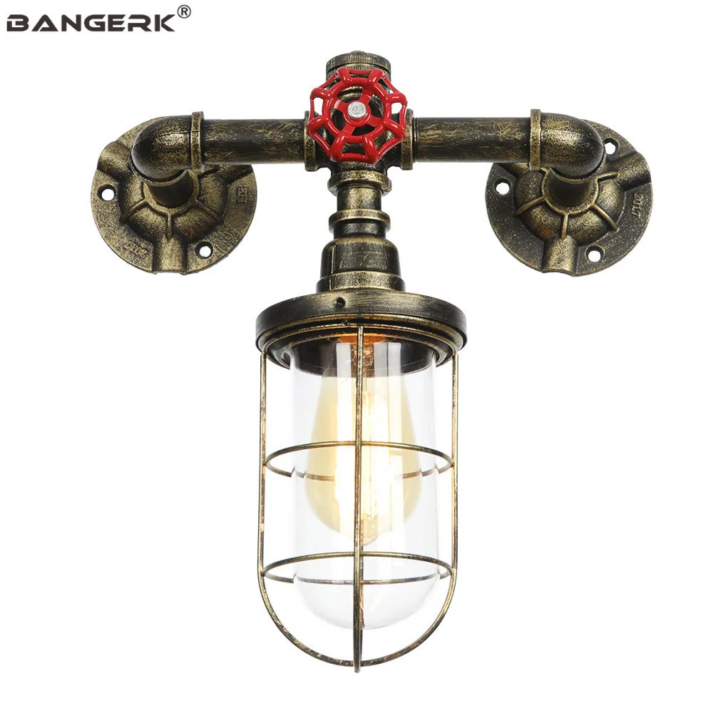 

Vintage Loft Water Pipe Wall Lamp LED Lighting Retro Sconce Wall Lights Iron Switch Bedside Wall Light Home Decor Luminaire