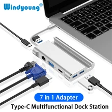 Tipo c docking station para hdmi 4k usb 3.0 vga rj45 pd usbc hub para portátil macbook pro hp superfície dell lenovo samsung dex estação